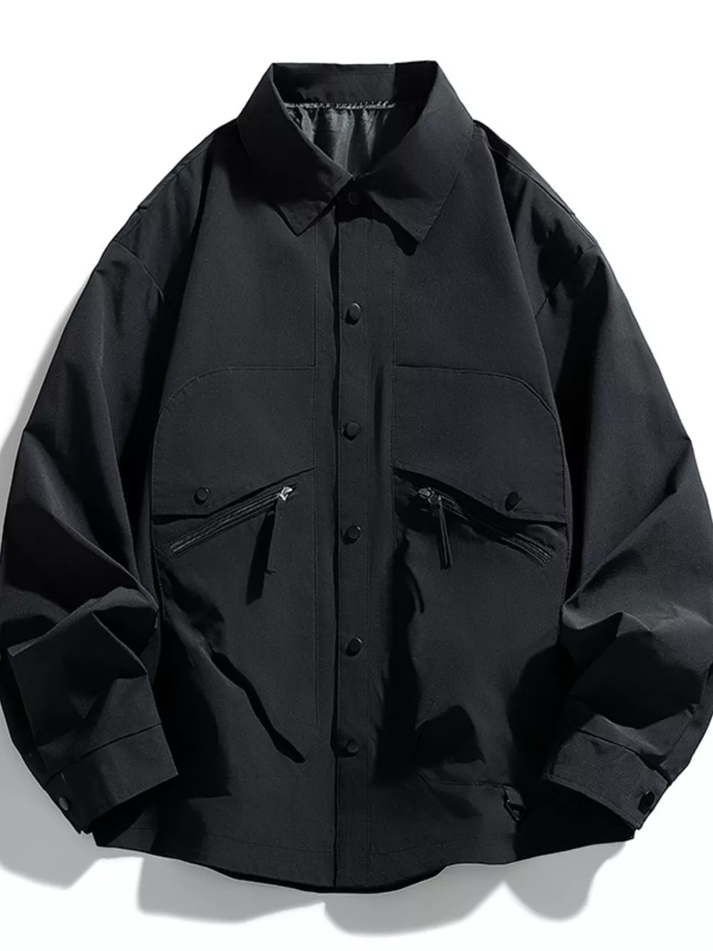 Men's Plus Size Casual Snap-Down Jacket, image 3