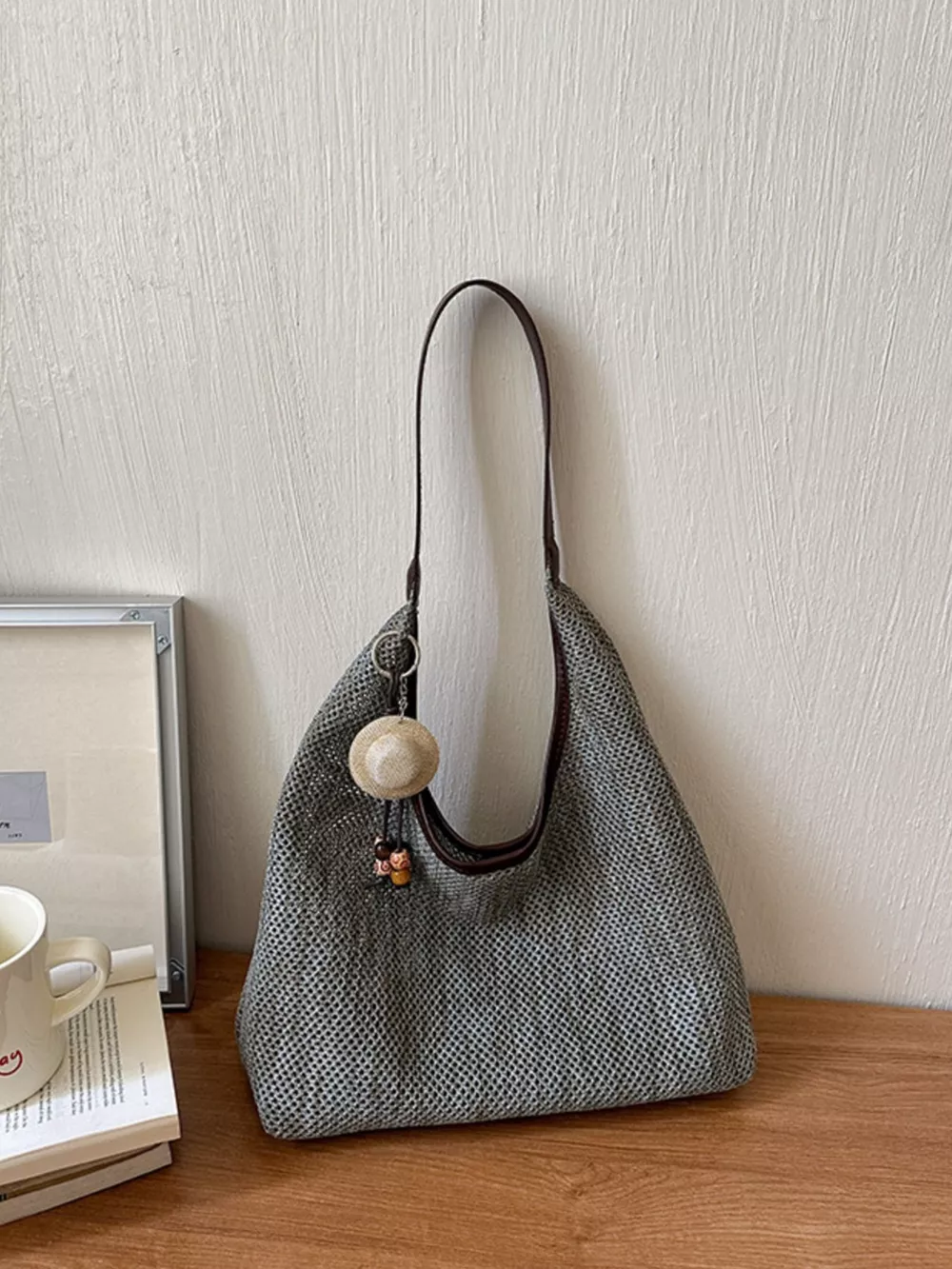 Textured Woven Shoulder Bag, image 7