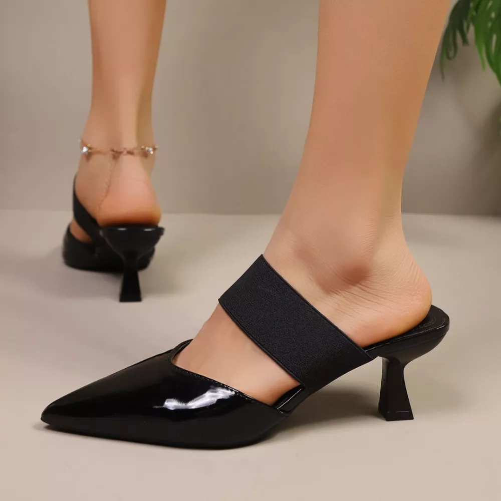 Point Toe Flare Heel Sandals, image 6
