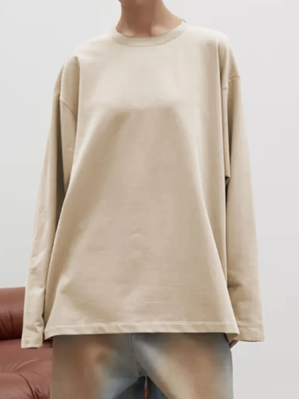 Round Neck Dropped Shoulder Long Sleeve T-Shirt, image 20