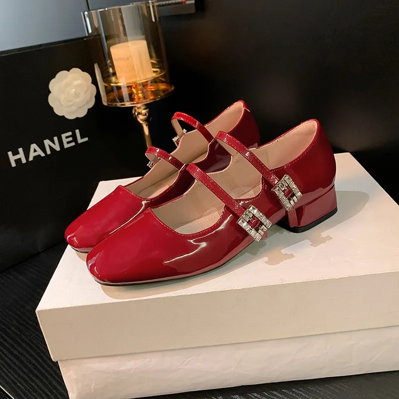 Block Heel Buckle Mary Jane Shoes, image 2