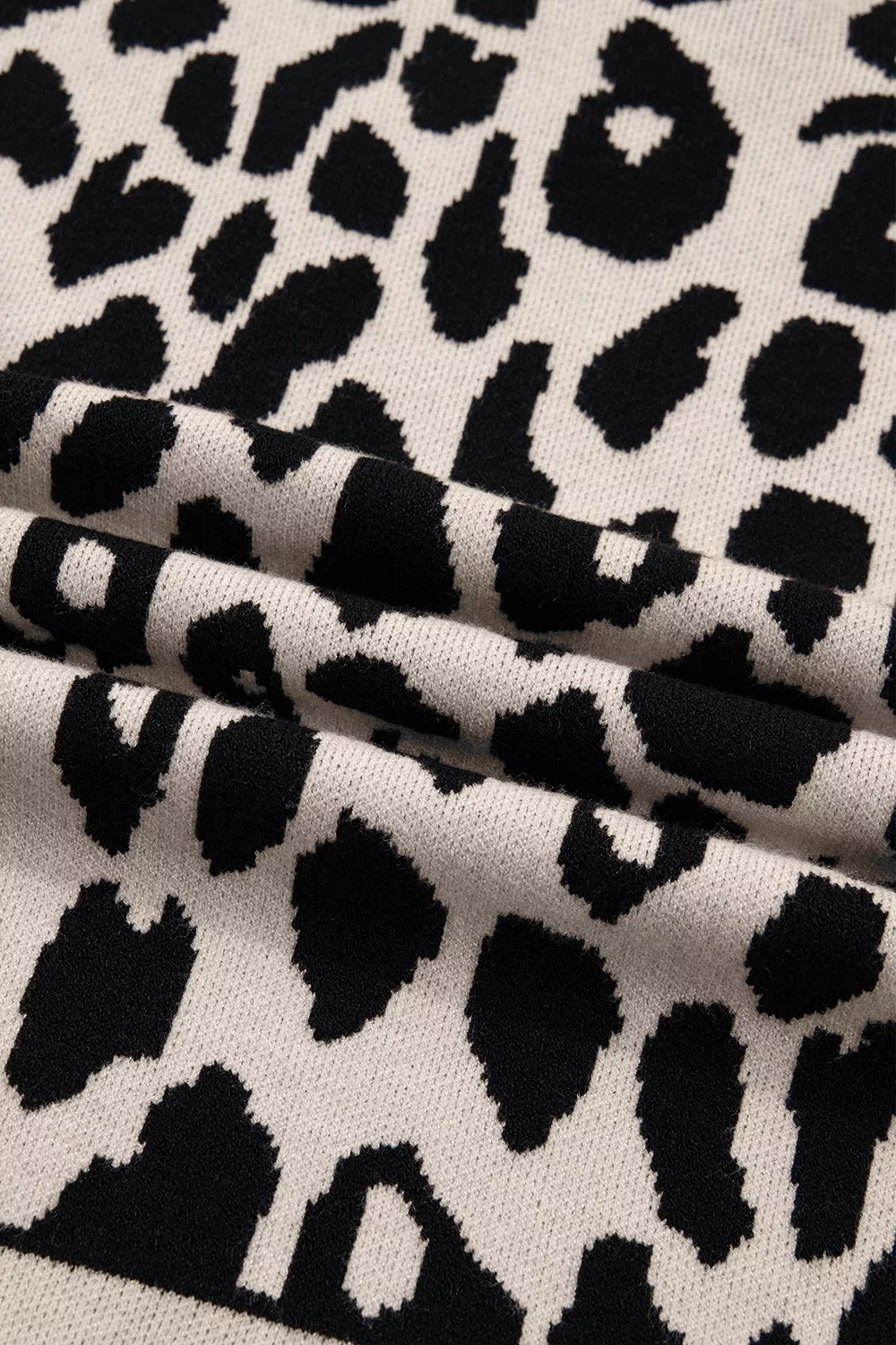 Leopard Print High Neck Short Sleeve Sweater, image 13