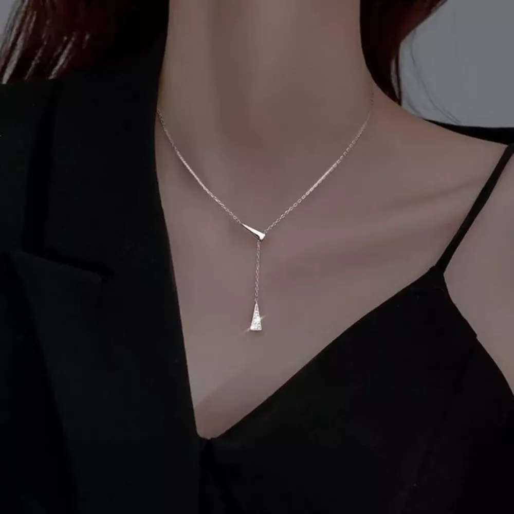 Triangle Pendant Y Necklace, image 4