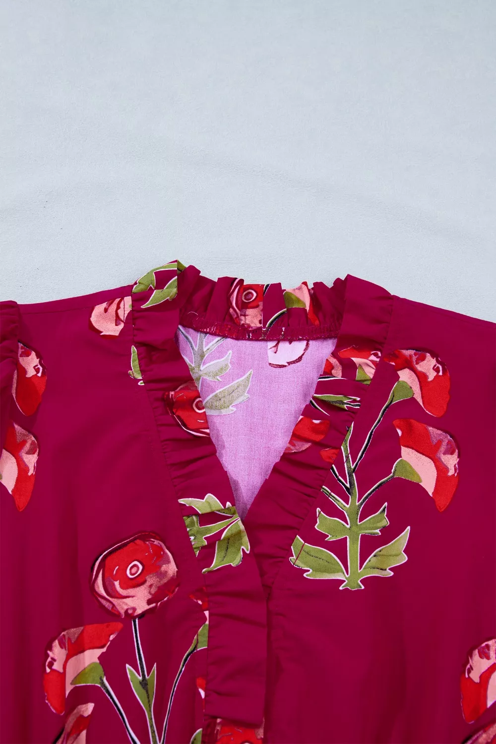 Floral Print Short Sleeve Midi Dress, image 8