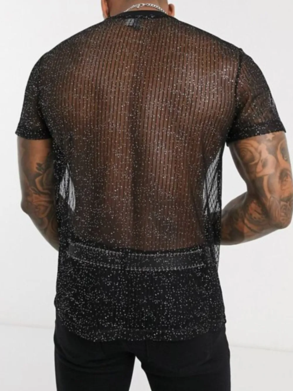 Men's Full Size Mock Neck Short Sleeve Top Plus Size, image 3