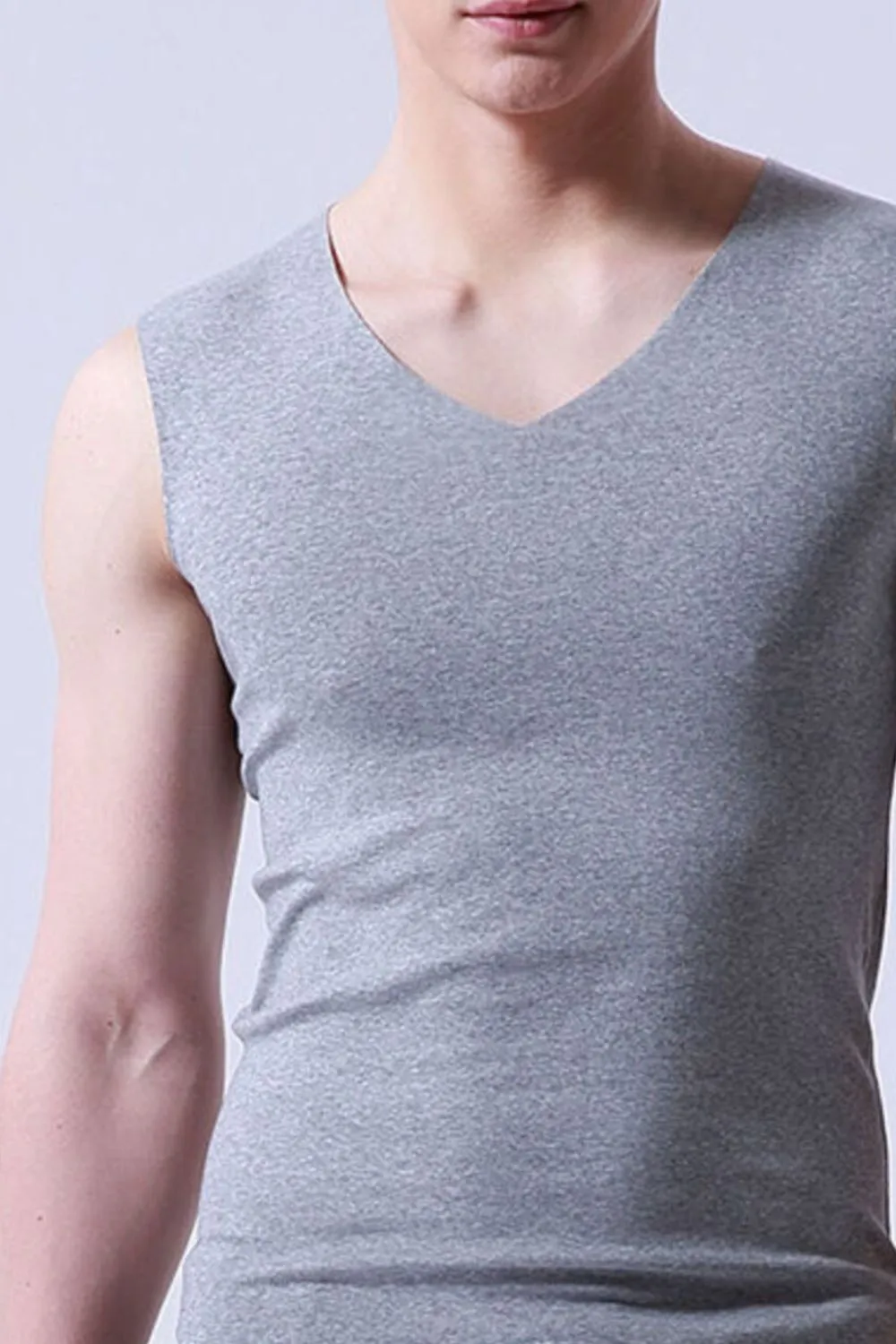 Men's Plus Size Basic Style V-Neck Tank, image 4