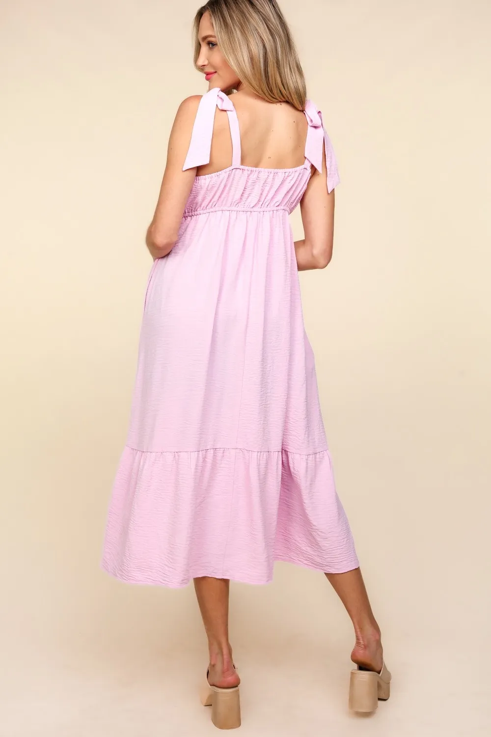 Crochet Lace Ruffle Hem Cami Midi Dress, image 2