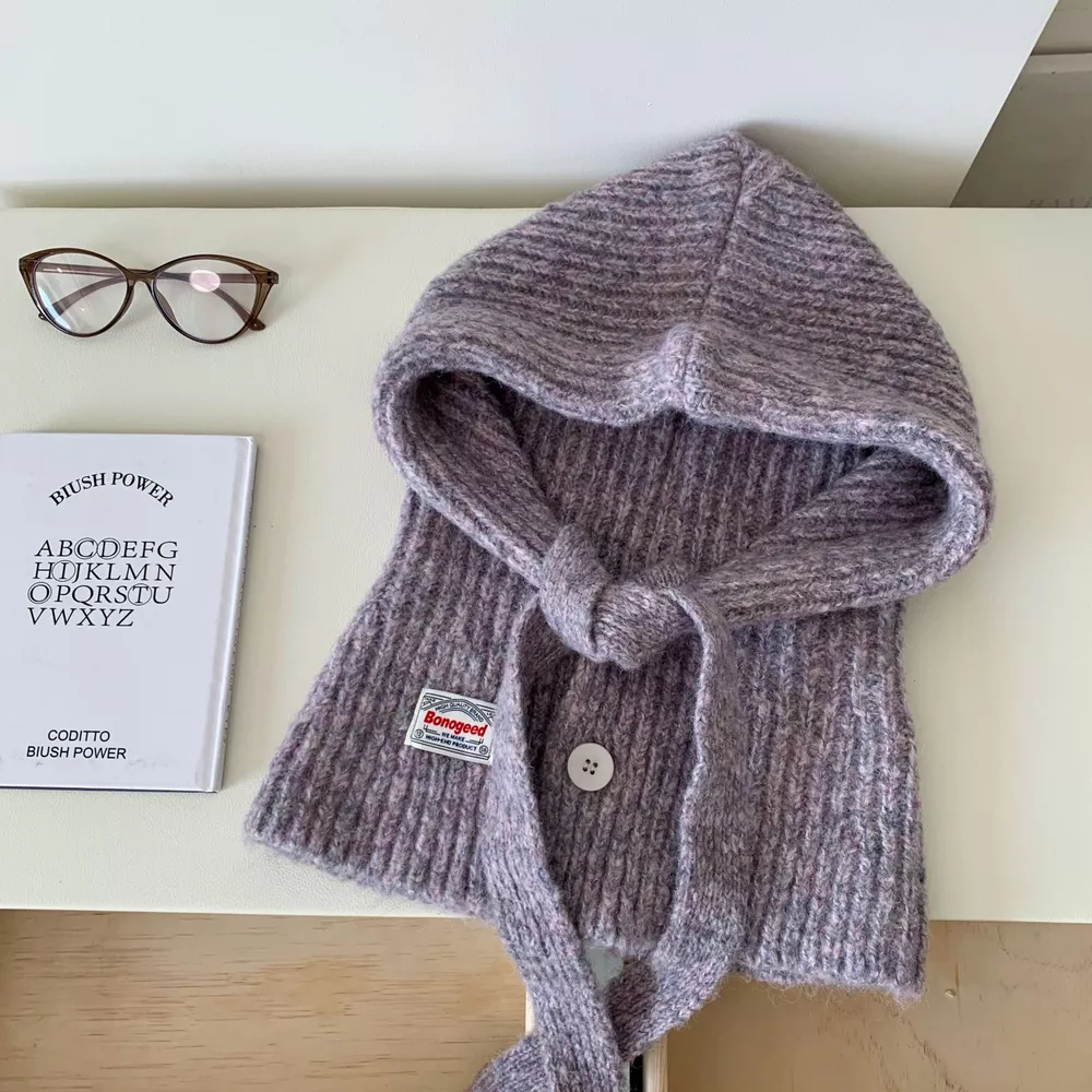 Knitted Winter Scarf Hat, image 4