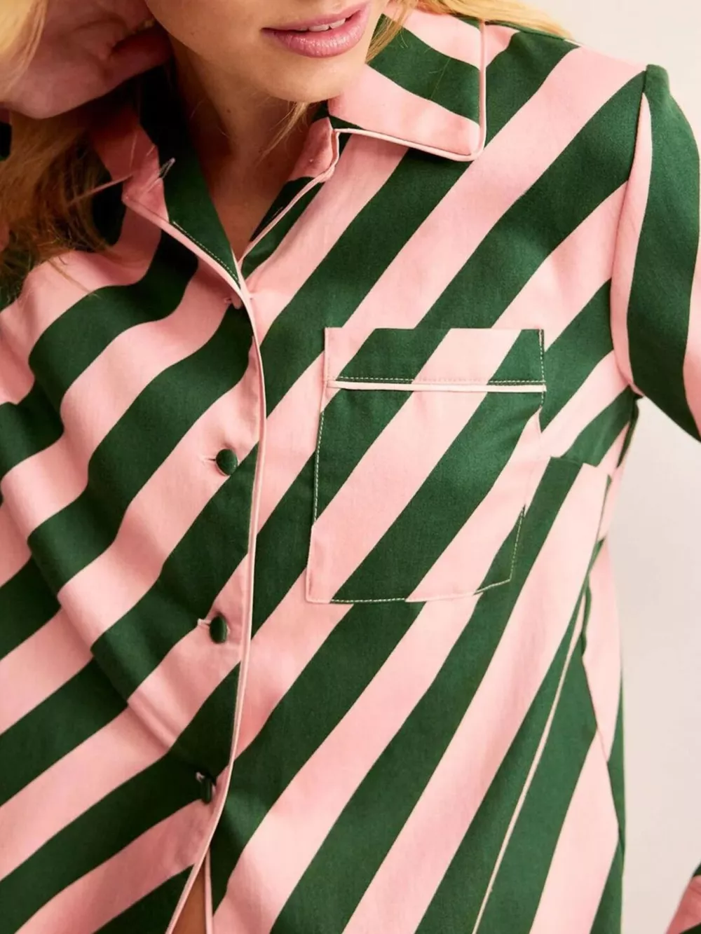 Striped Long Sleeve Shirt and Pants Lounge Set, image 4