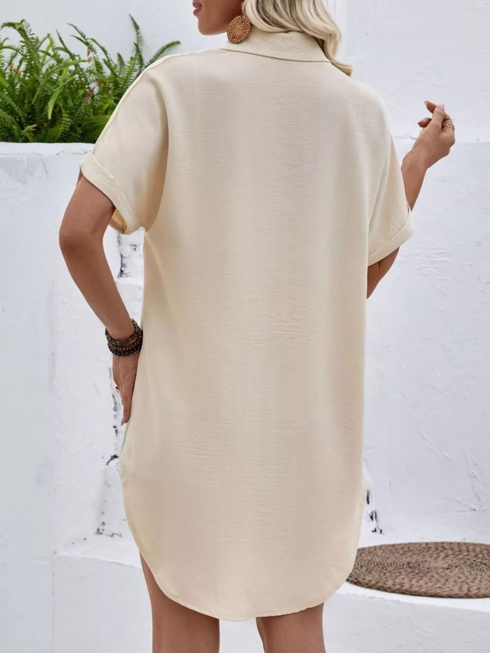 Relaxed Fit Button-Down Longline Shirt, image 25