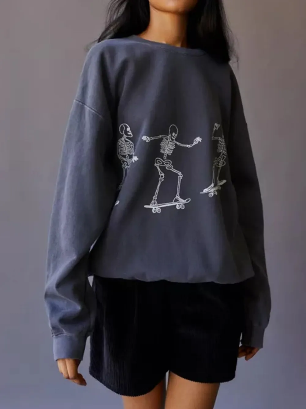 Skeleton Graphic Oversized Sweatshirt, image 2