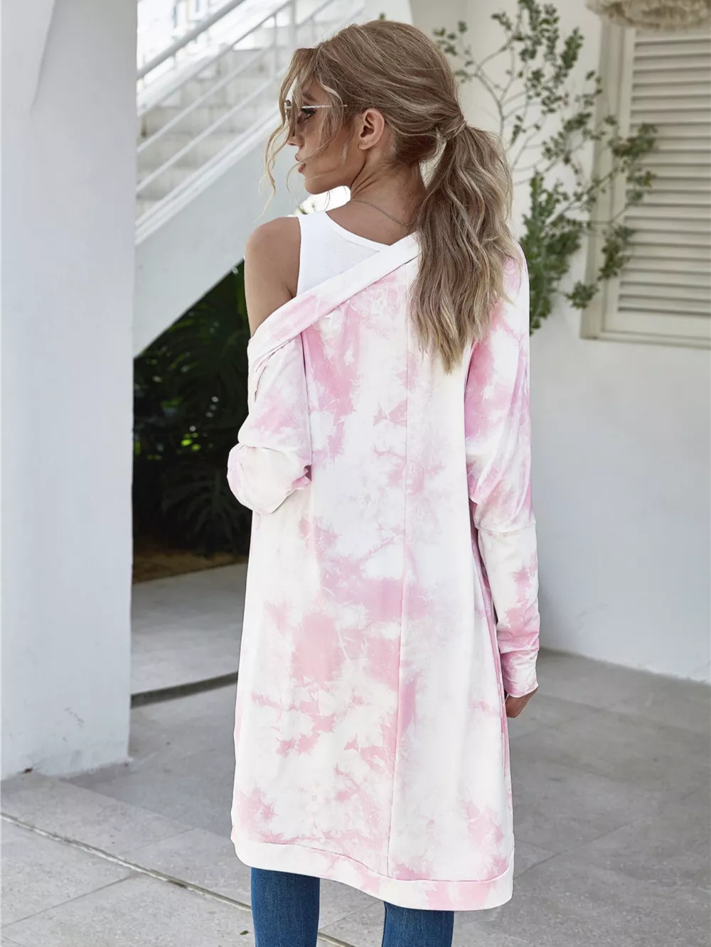 Tie-Dye Oversized Open Front Cardigan, image 11