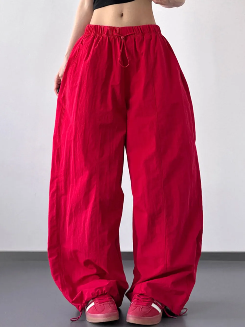 Drawstring Wide Leg Pants, image 3
