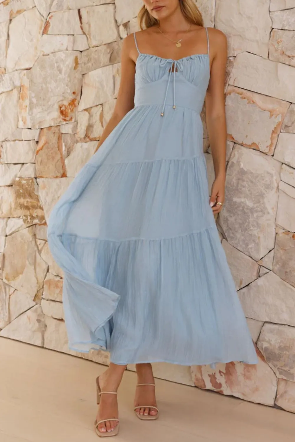 Smocked Back Midi Cami Dress, image 9