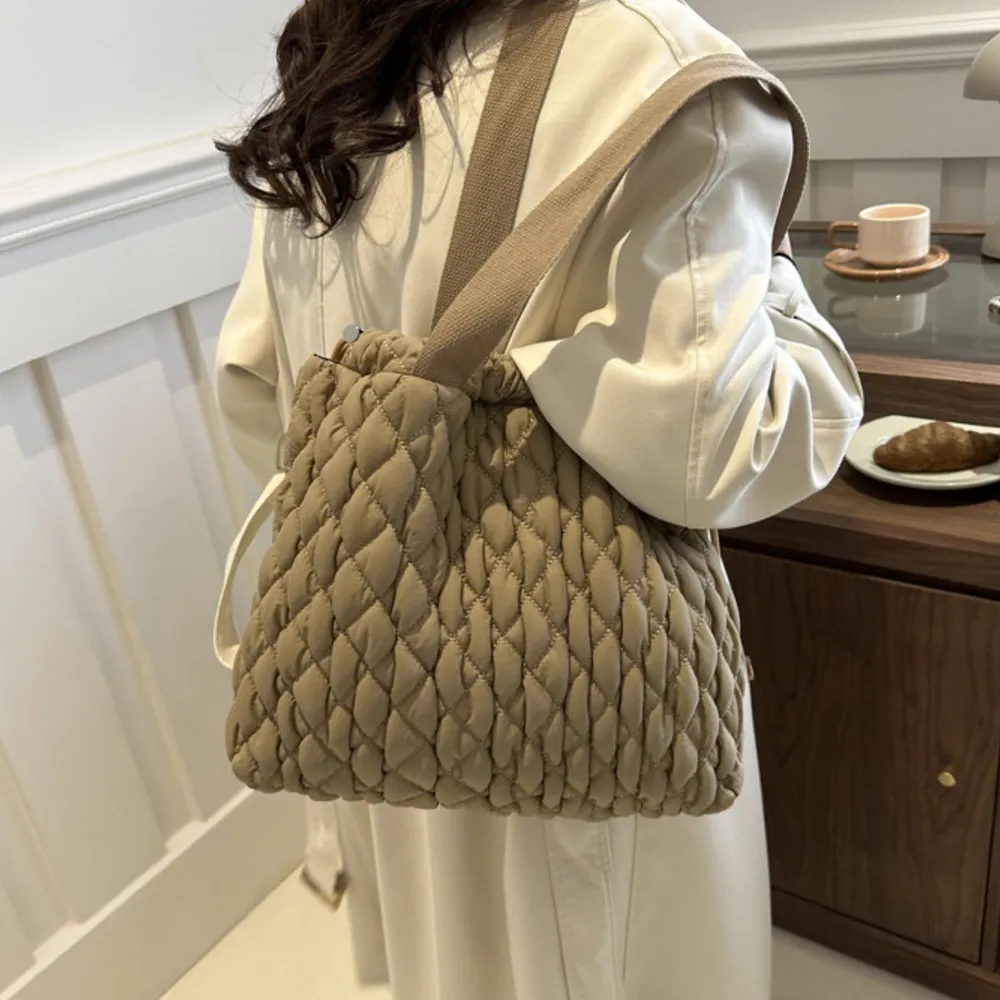 Drawstring Bubble Texture Tote Bag, image 6