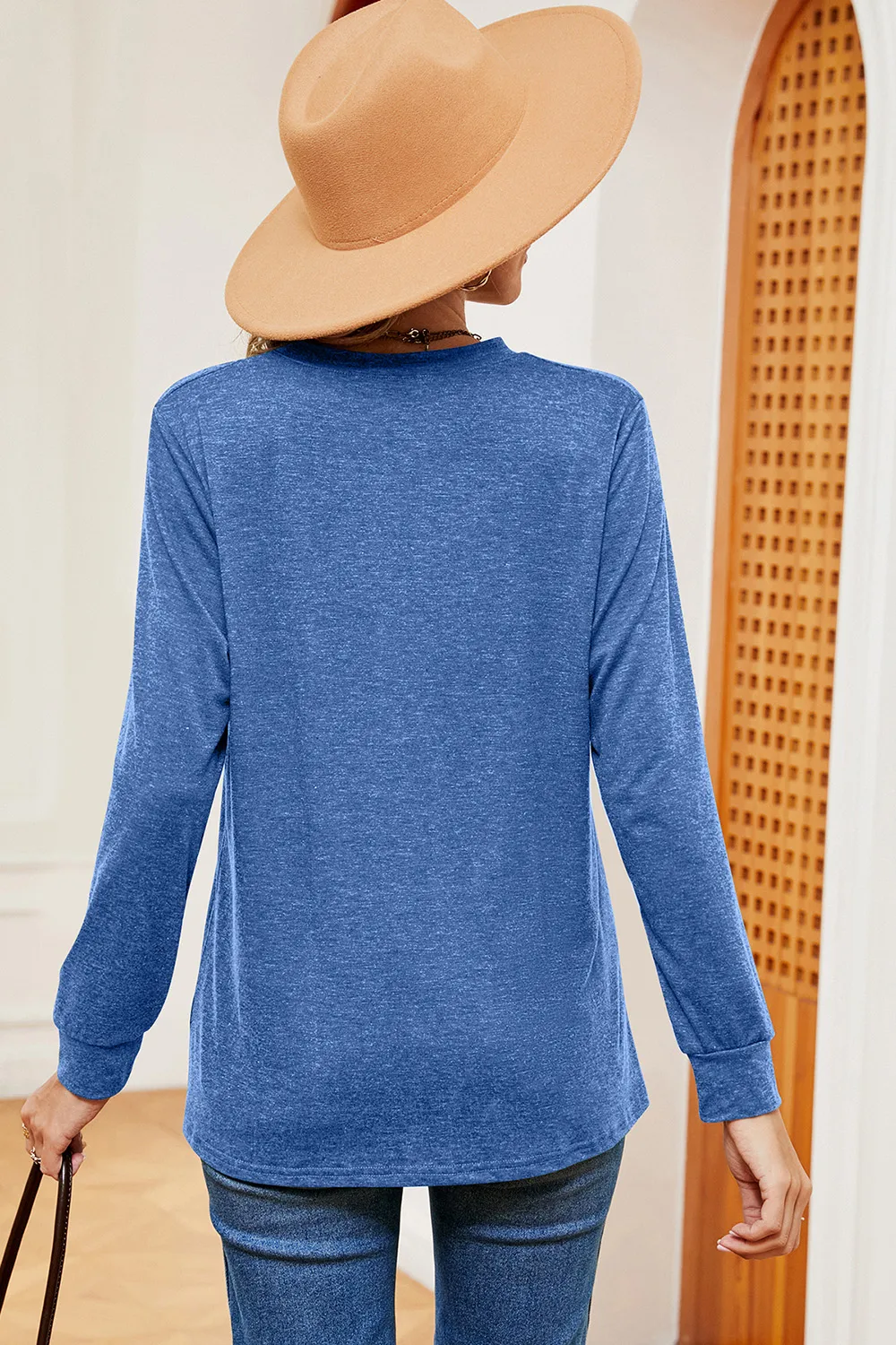 Notched Long Sleeve T-Shirt, image 9
