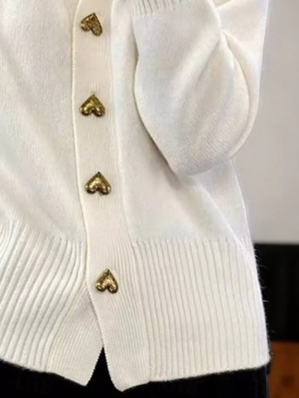 Full Size Heart-Button Knit Cardigan Plus Size, image 3