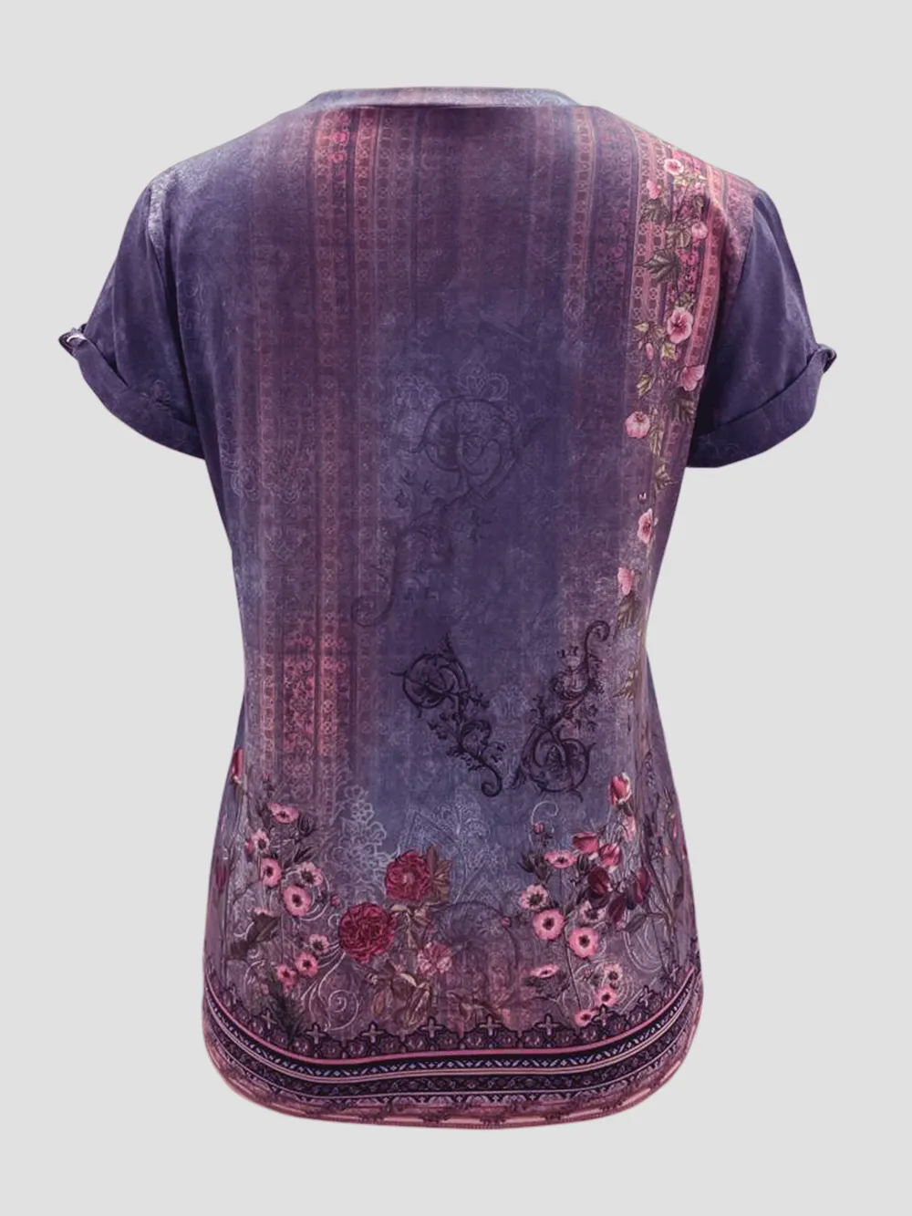 Printed Round Neck Short Sleeve T-Shirt, image 12