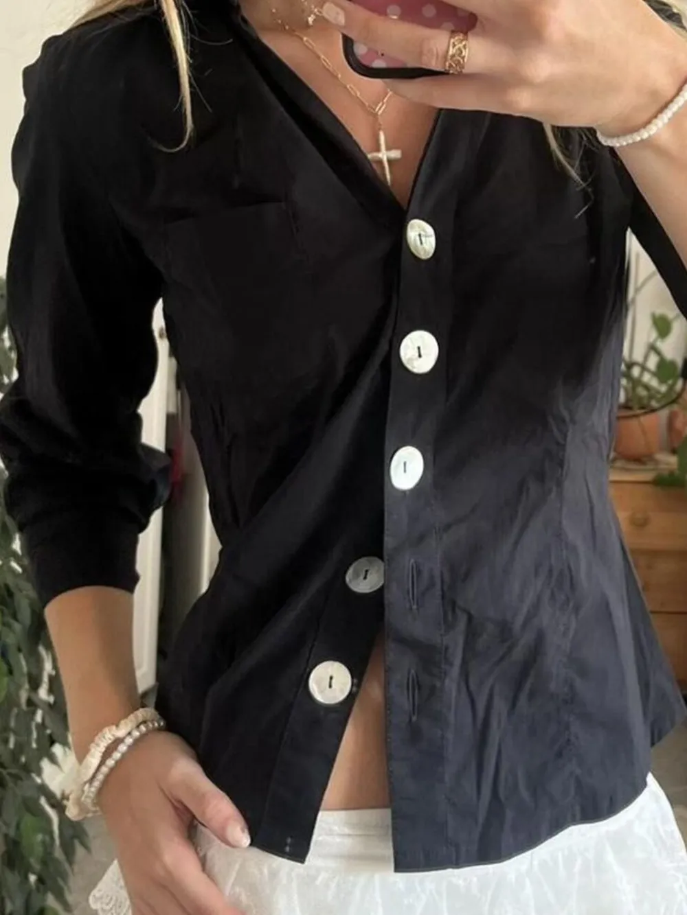 Collared Neck Button-Down Shirt, image 5