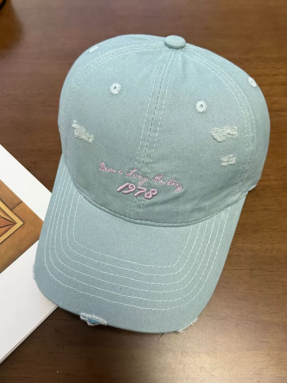 Embroidered Distressed Baseball Cap, image 5