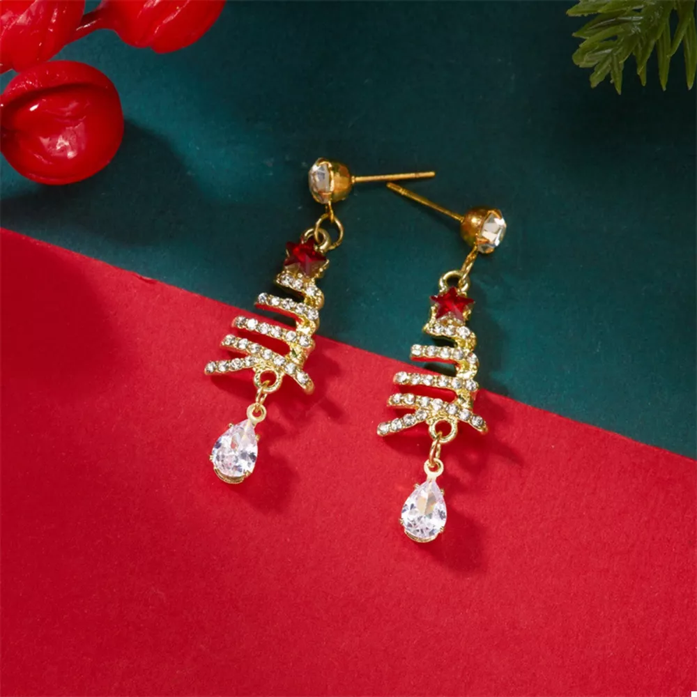 18K Gold-Plated Christmas Tree Earrings, image 4