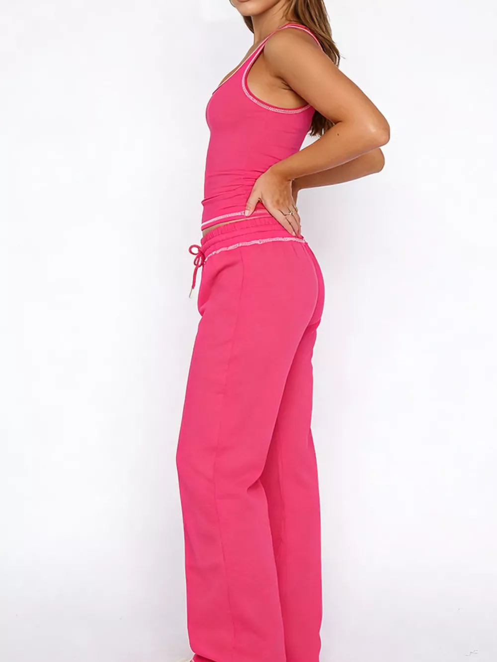 Scoop Neck Tank Top and Drawstring Pants Set, image 26