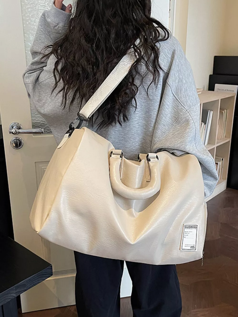 Large Capacity Leather Travel Bag, image 6