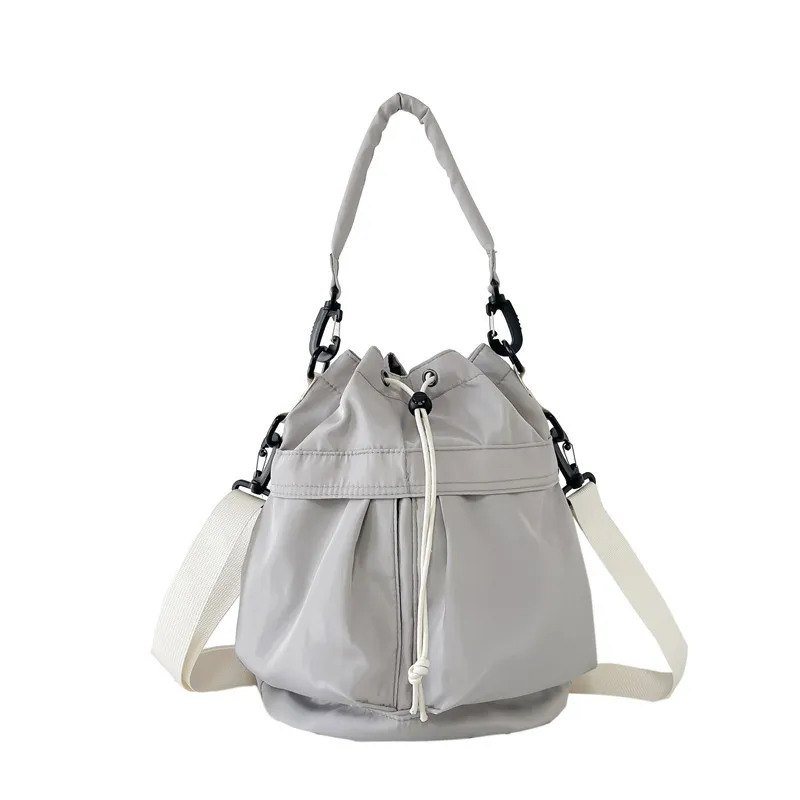 Drawstring Nylon Bucket Bag, image 10