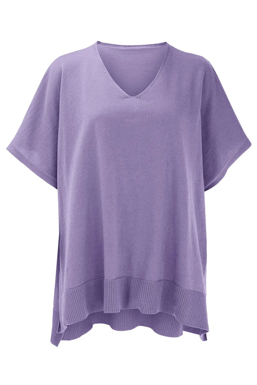 Slit V-Neck Half Sleeve Knit Top, image 18