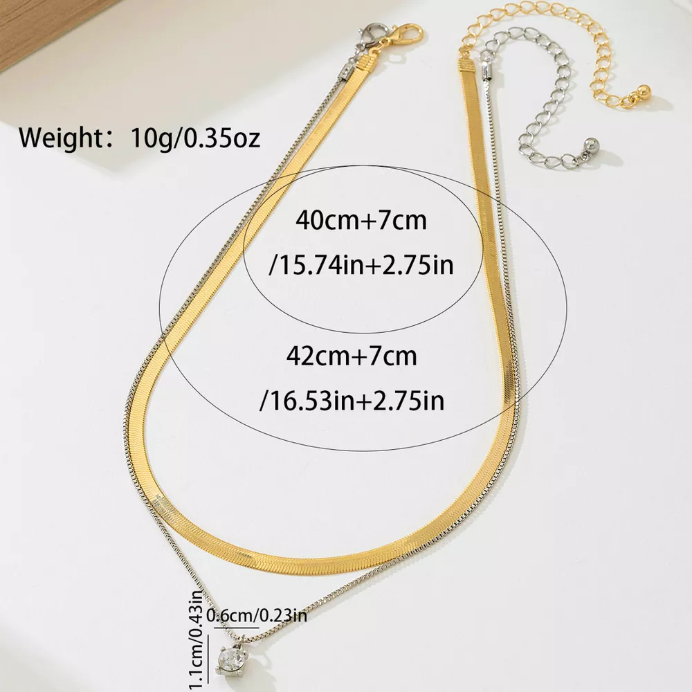 2 Piece Minimalist Design Chain Pendant Necklace, image 5