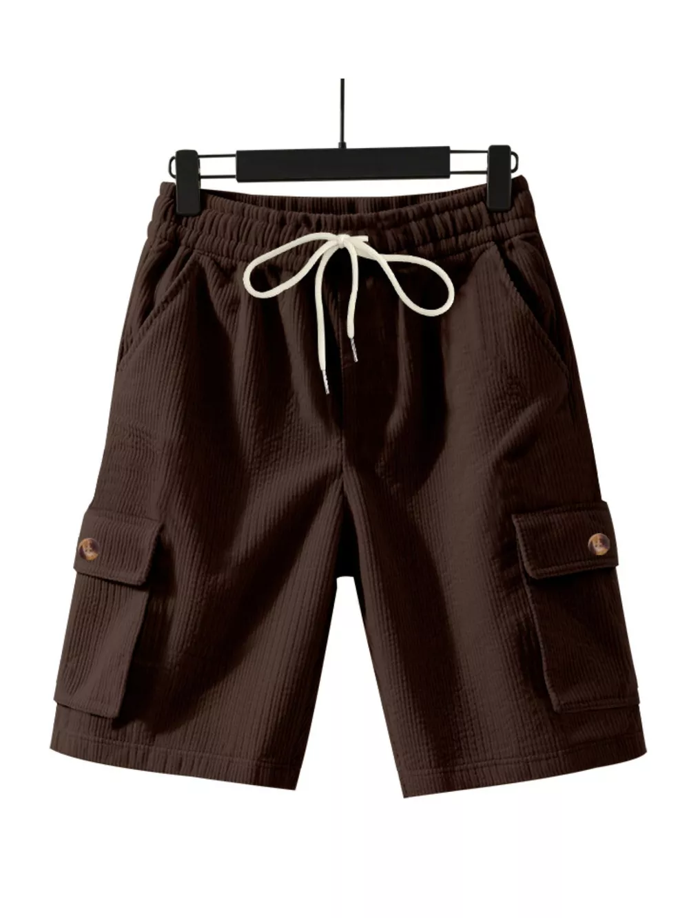 Men's Full Size Casual Textured Drawstring Cargo Shorts Plus Size, image 6