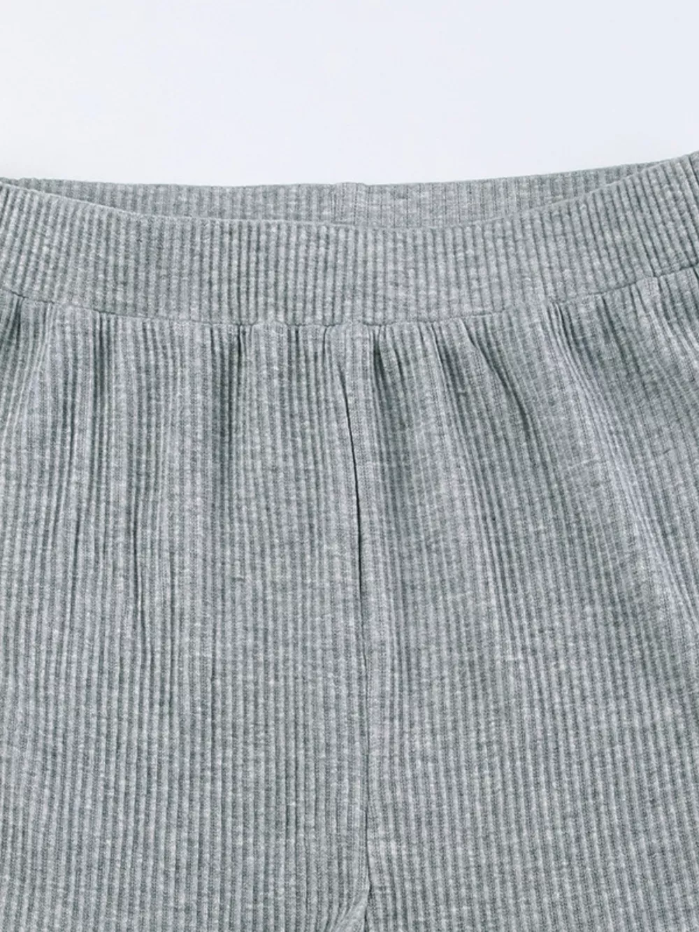 Ribbed Knit Top and Shots Set with Hoodie, image 9