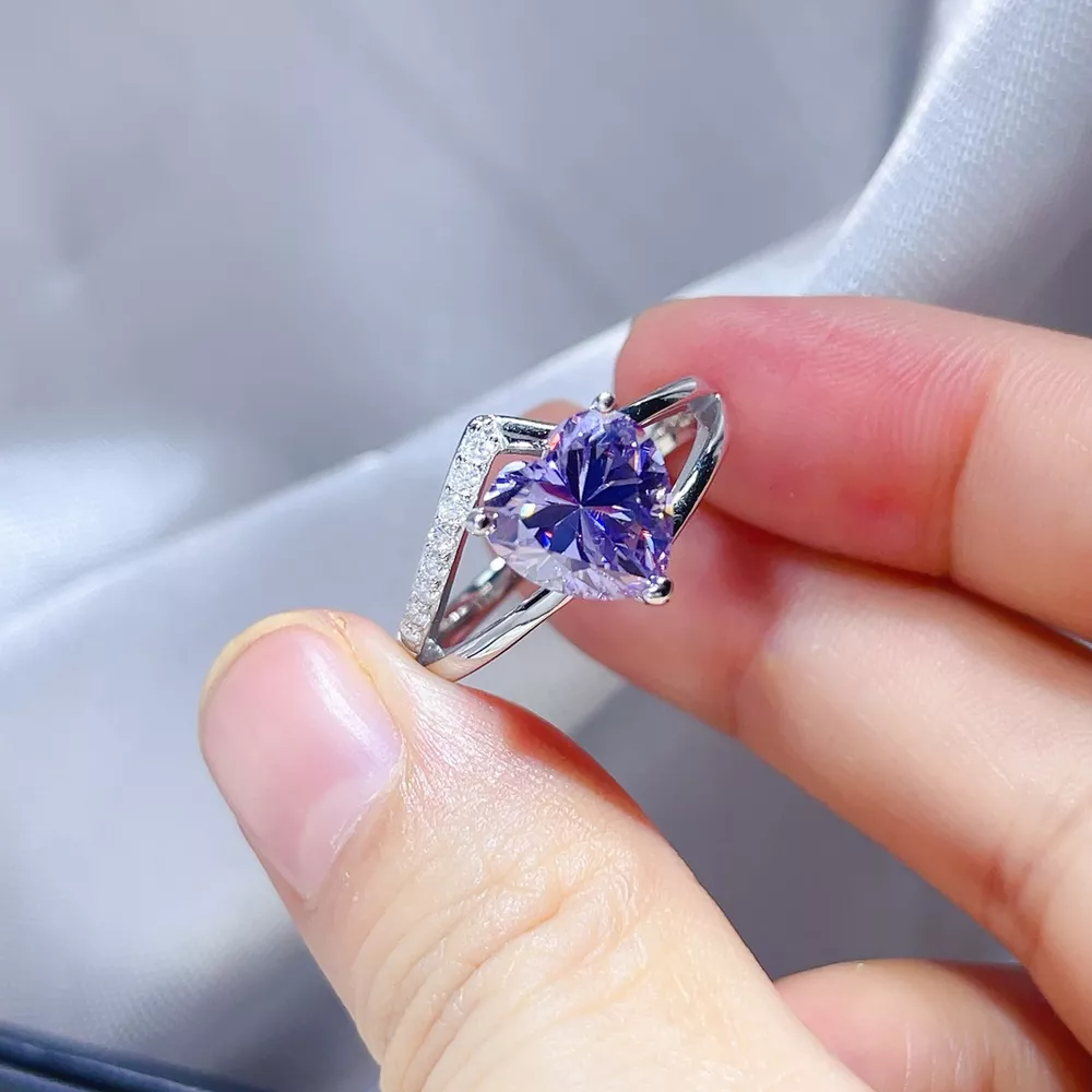 3 Carat 925 Sterling Silver Moissanite Ring, image 4