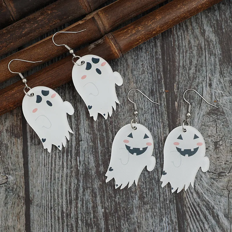 2 Piece Alloy Acrylic Ghost Dangle Earrings, image 5