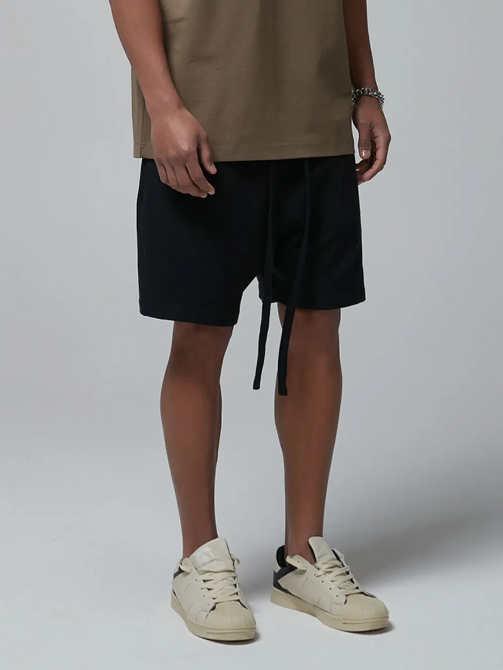 Men's Drawstring Waffle Shorts with Pockets, image 10