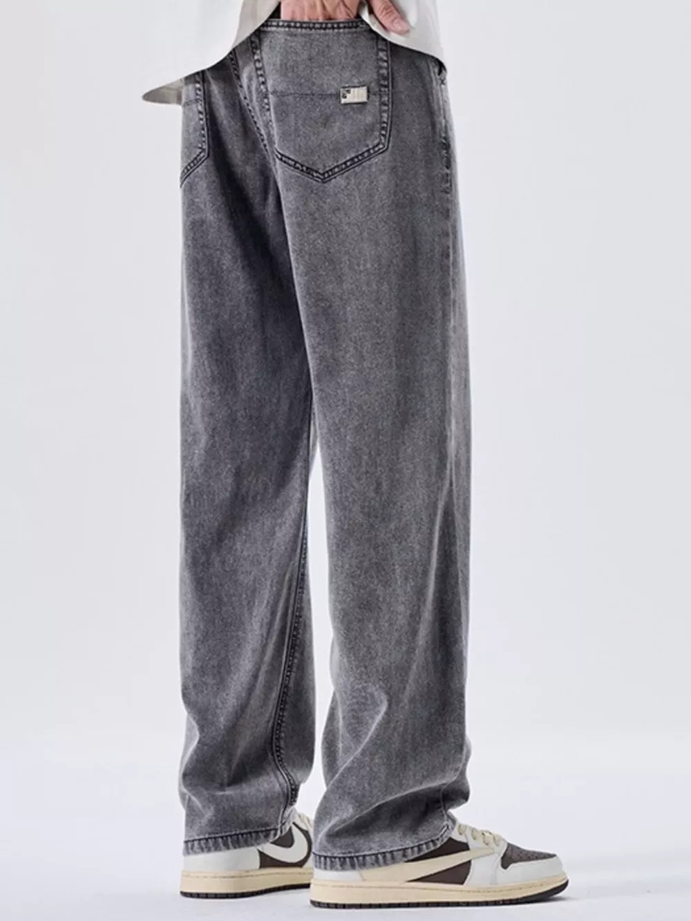 Men's Wash Wide Leg Jeans, image 12
