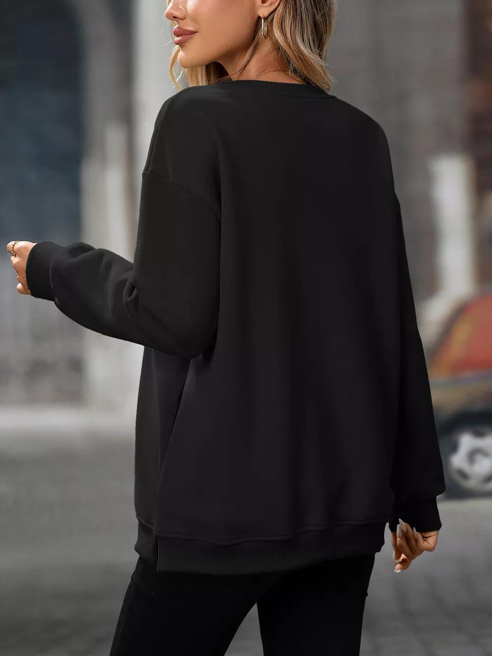 Casual Solid Color Long Sleeve Sweatshirt, image 27