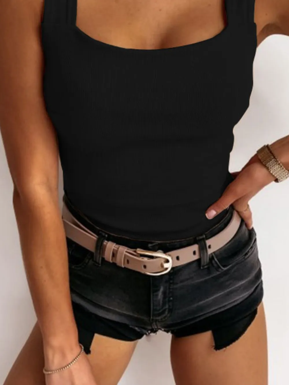 Square Neck Wide Strap Tank, image 2