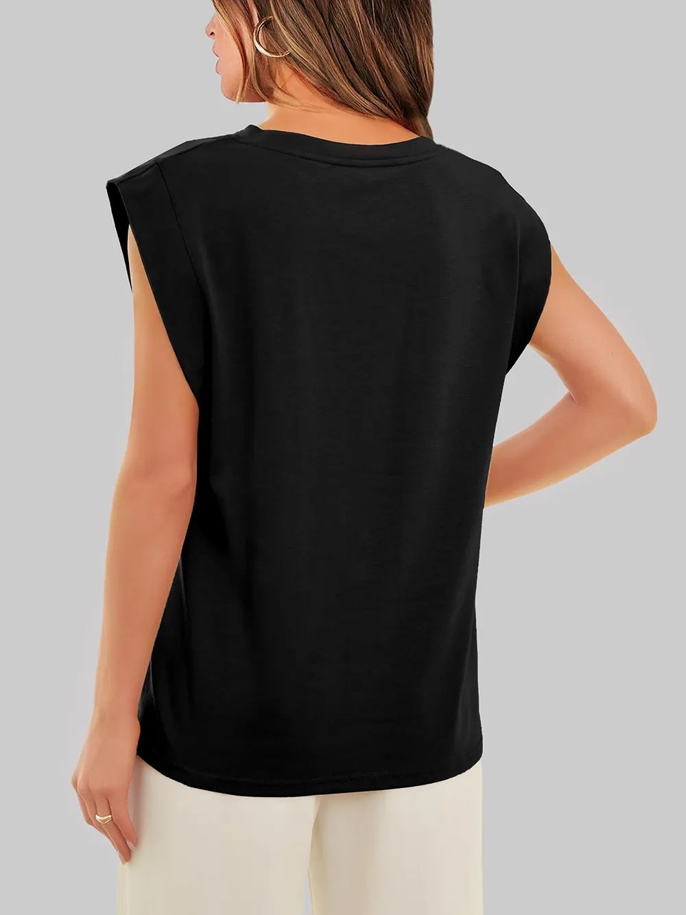 Round Neck Cap Sleeve T-Shirt, image 32