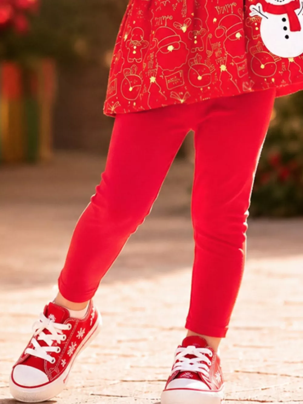 Children's Snowman Applique Peplum Top and Leggings Set, image 3