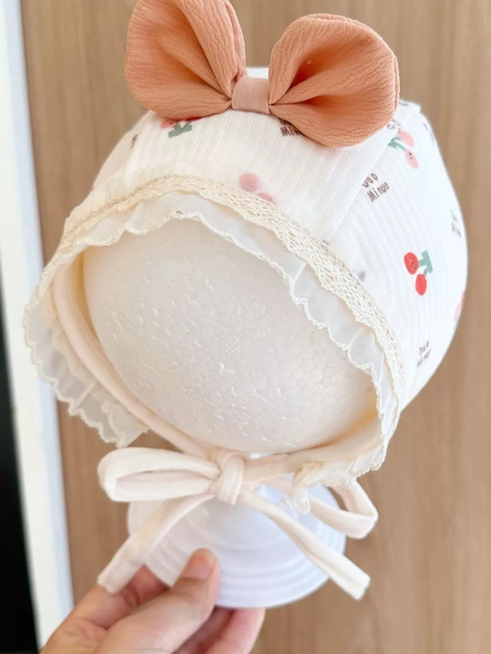 Children's Lace Detail Cute Bowknot Hat, image 8
