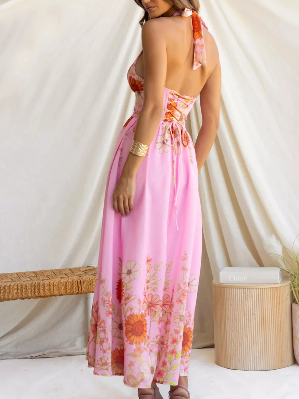 Floral Print Halter Neck Maxi Dress, image 18