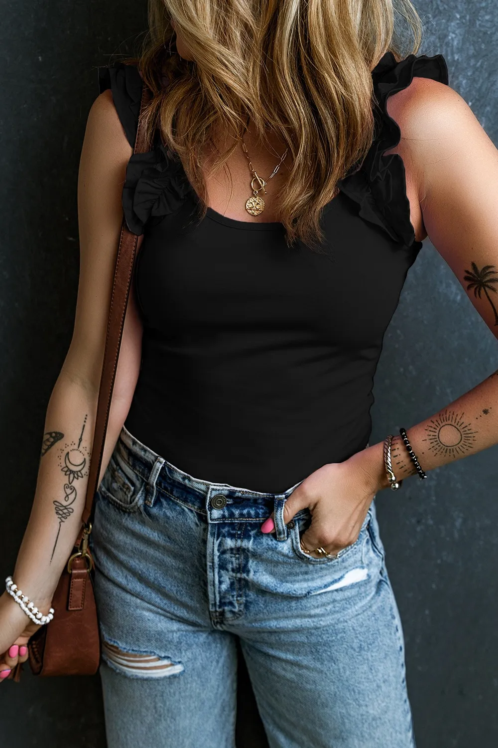 Ruffled Round Neck Tank, image 7