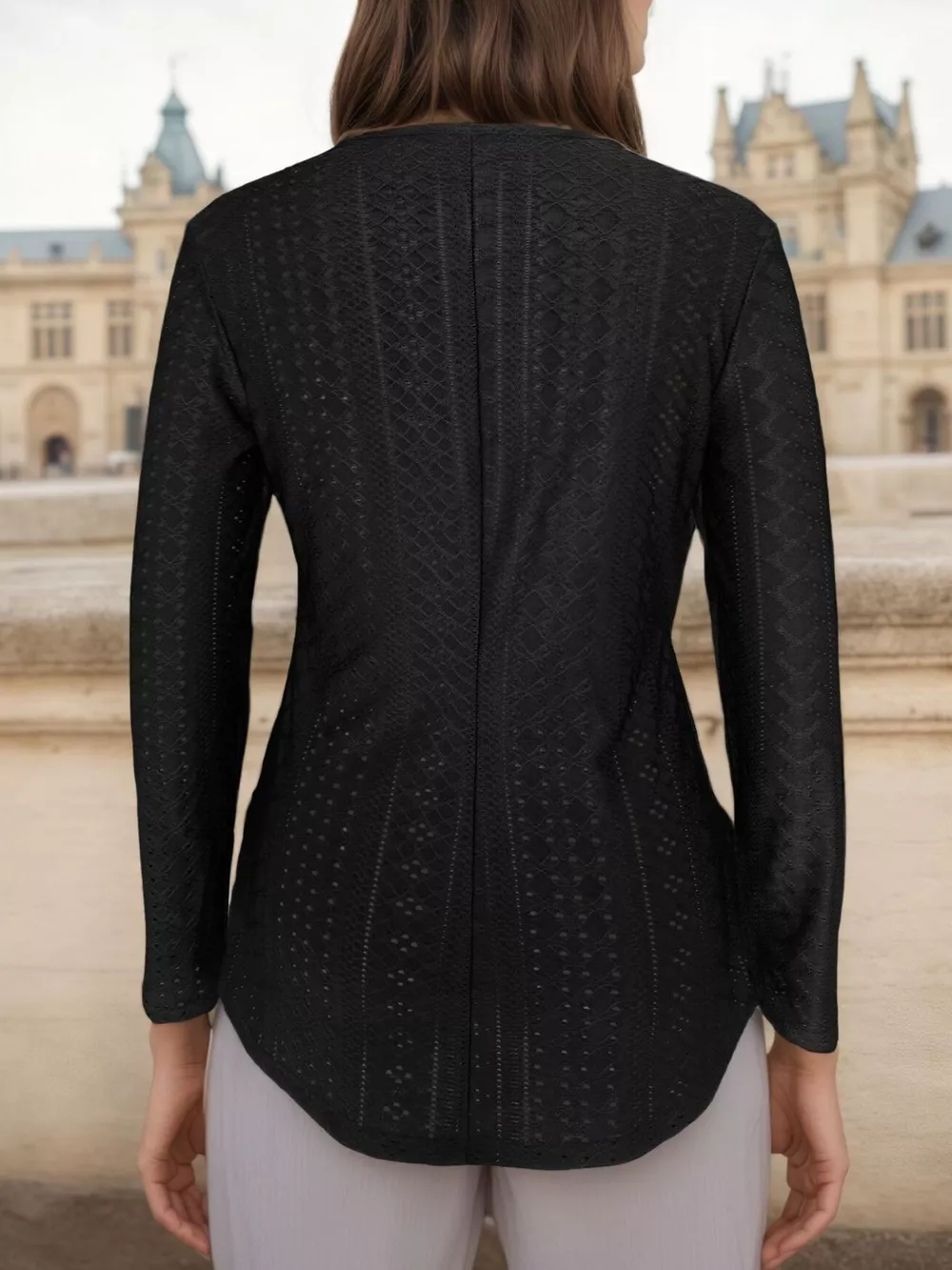 Lace Detail Long Sleeve T-Shirt, image 2