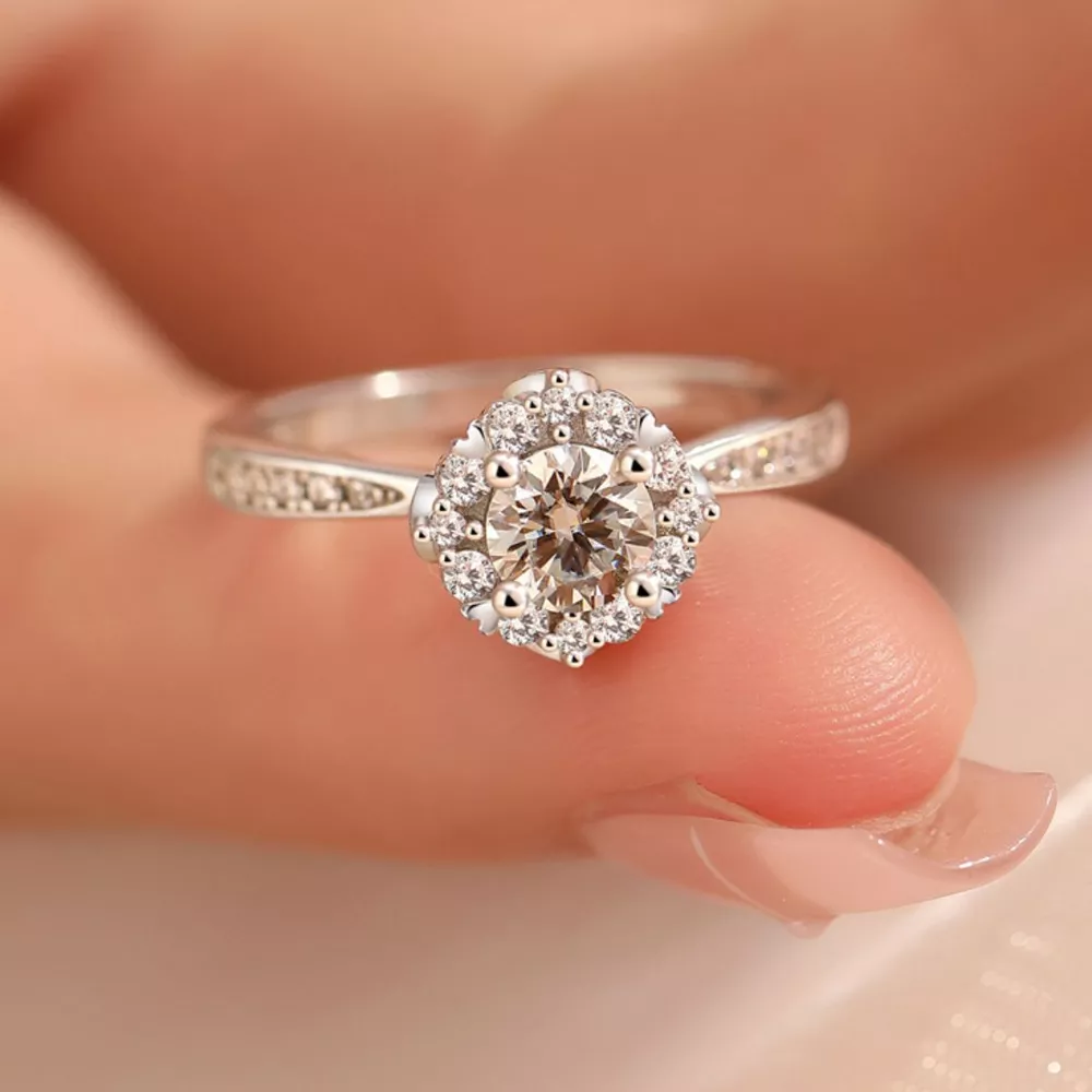 1 Carat 925 Sterling Silver Moissanite Ring, image 3