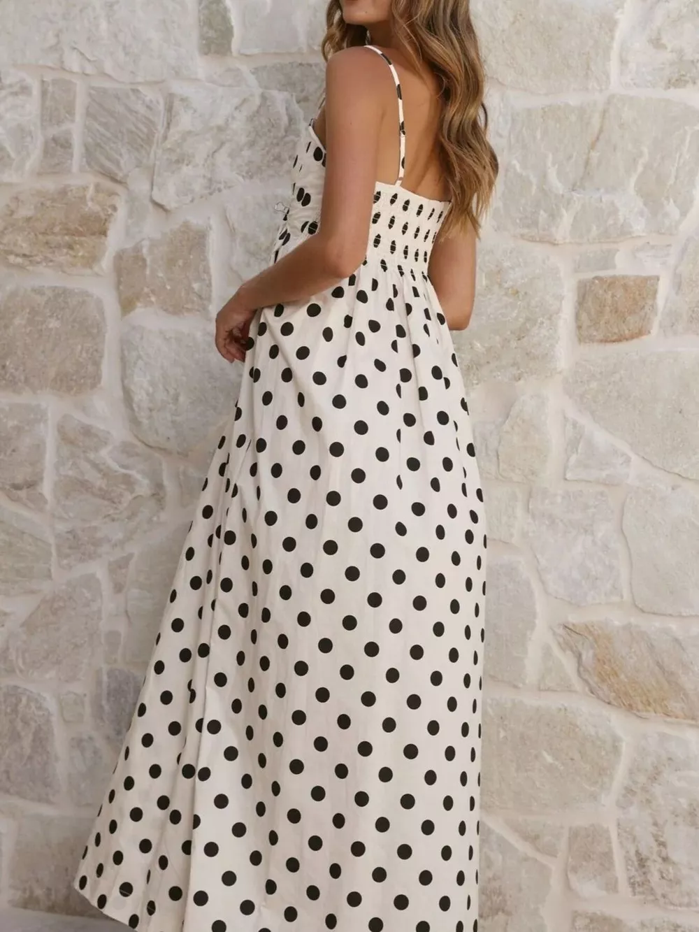 Polka Dot Pleated Detail Maxi Dress, image 13