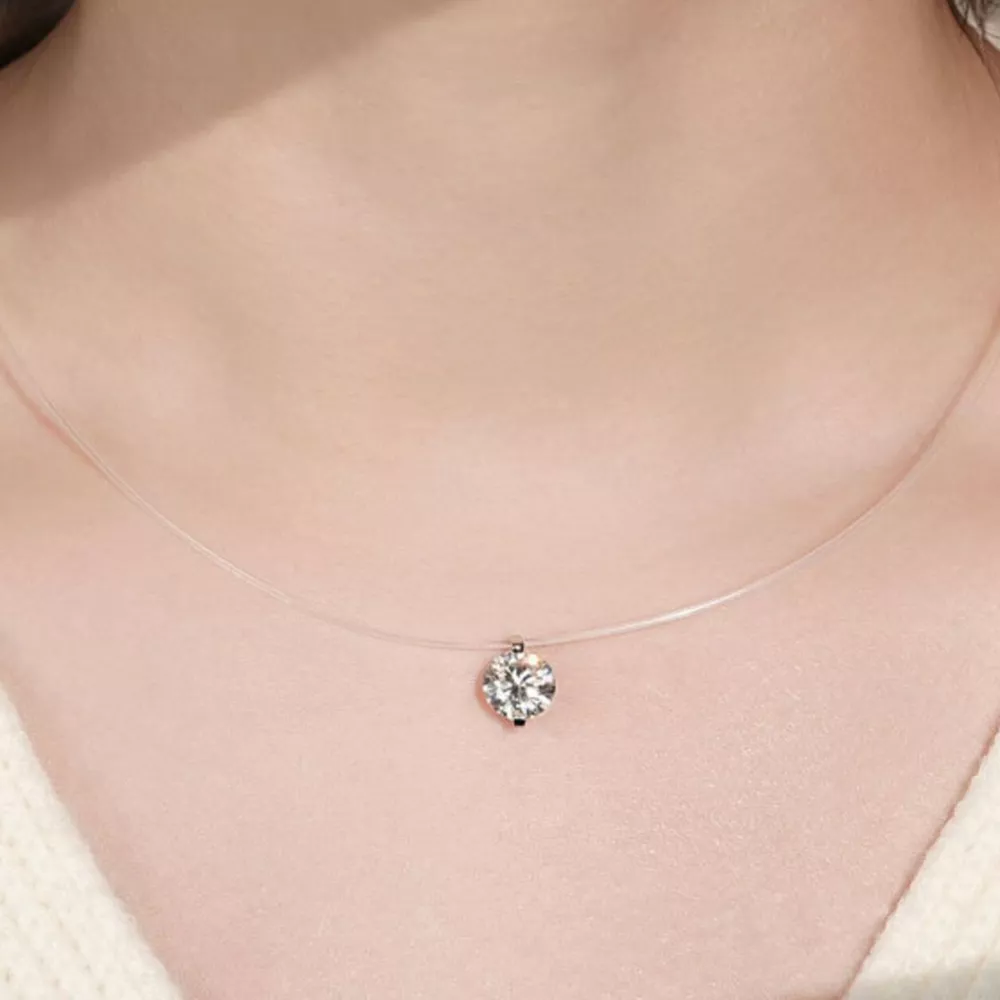 3 Carat Moissanite 925 Sterling Silver Necklace