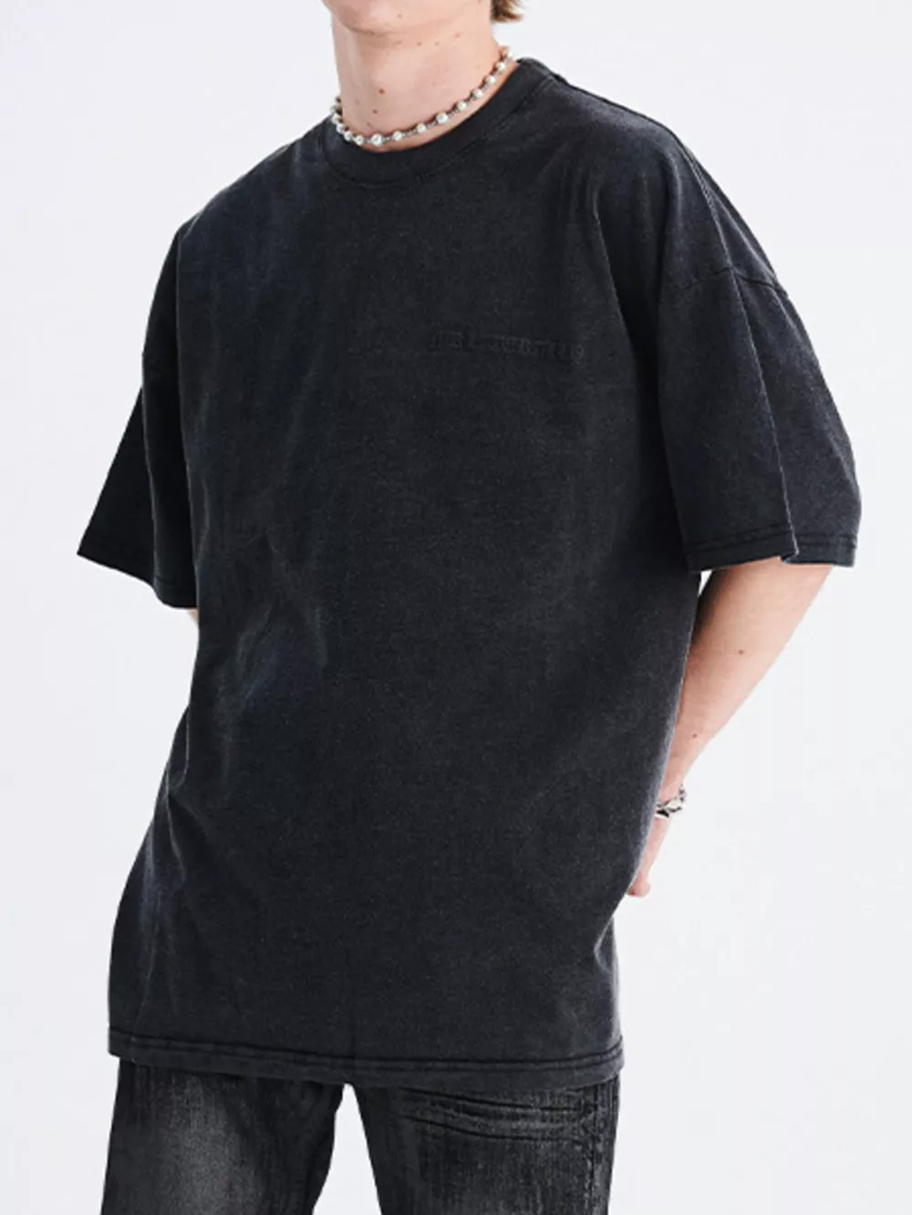 Men's Round Neck Half Sleeve Oversized T-Shirt, image 2