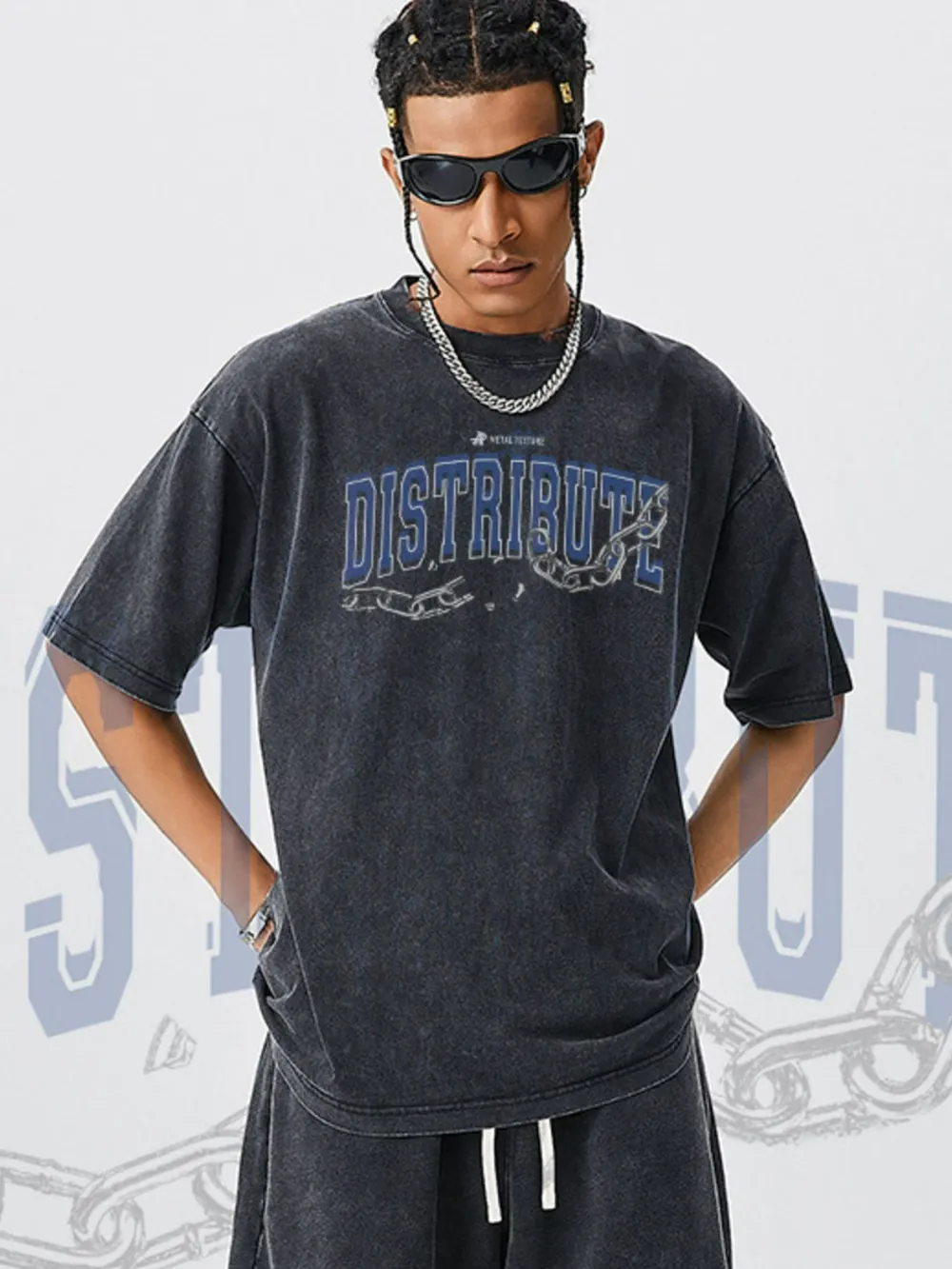 Men's Letter Graphic Round Neck Short Sleeve T-Shirt, image 3