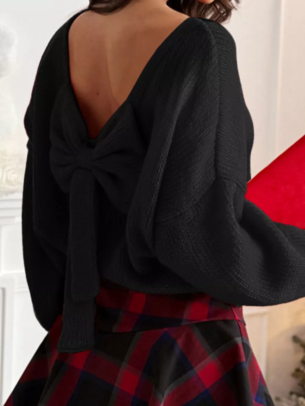 Bow Back Long Sleeve Sweater, image 3